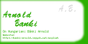 arnold banki business card